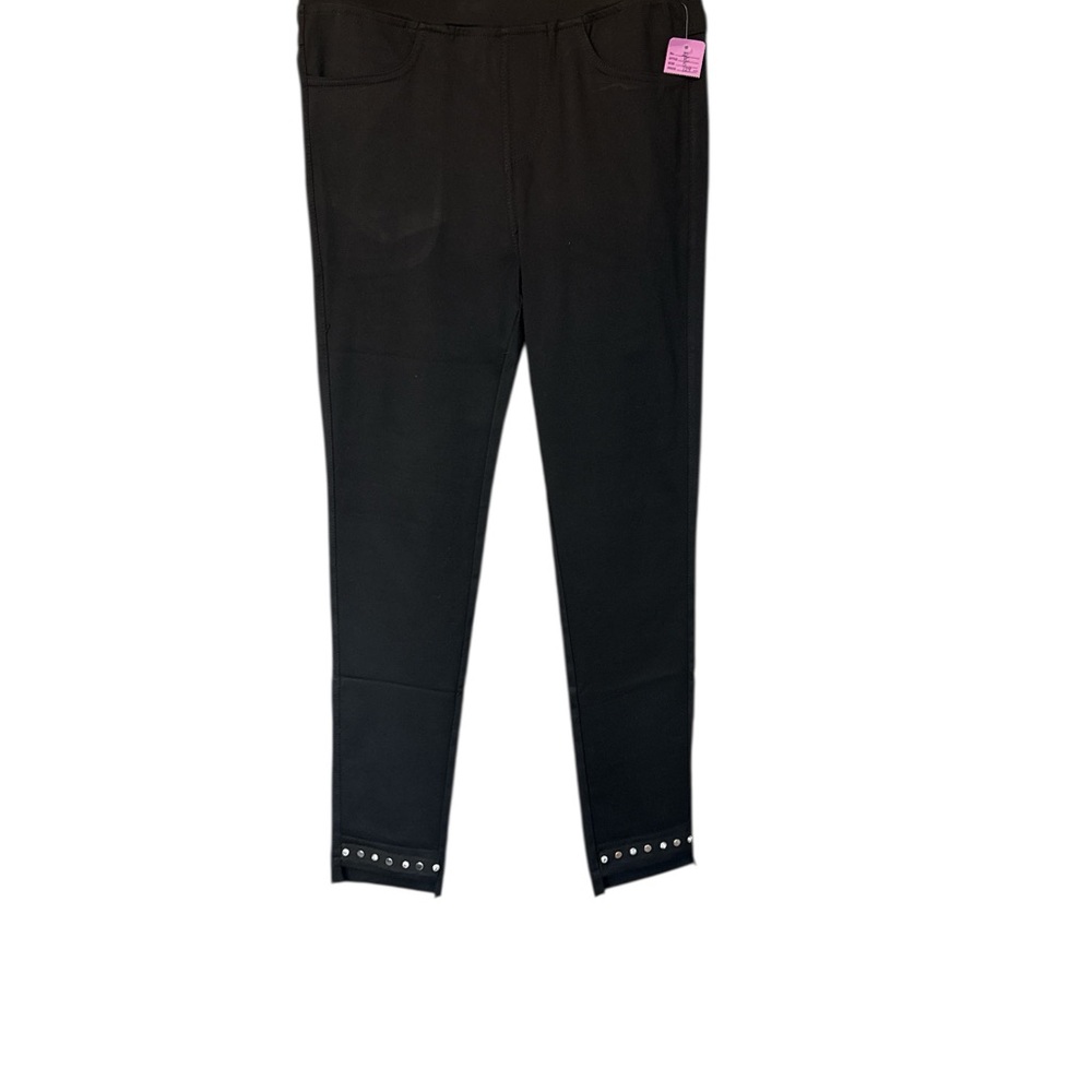 Boutique Zannza Couture Elegant Black Skinny Pants with Studded Detail